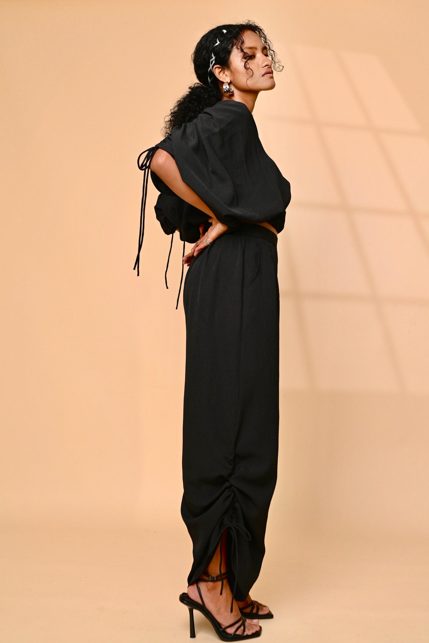 Onyx black rose top