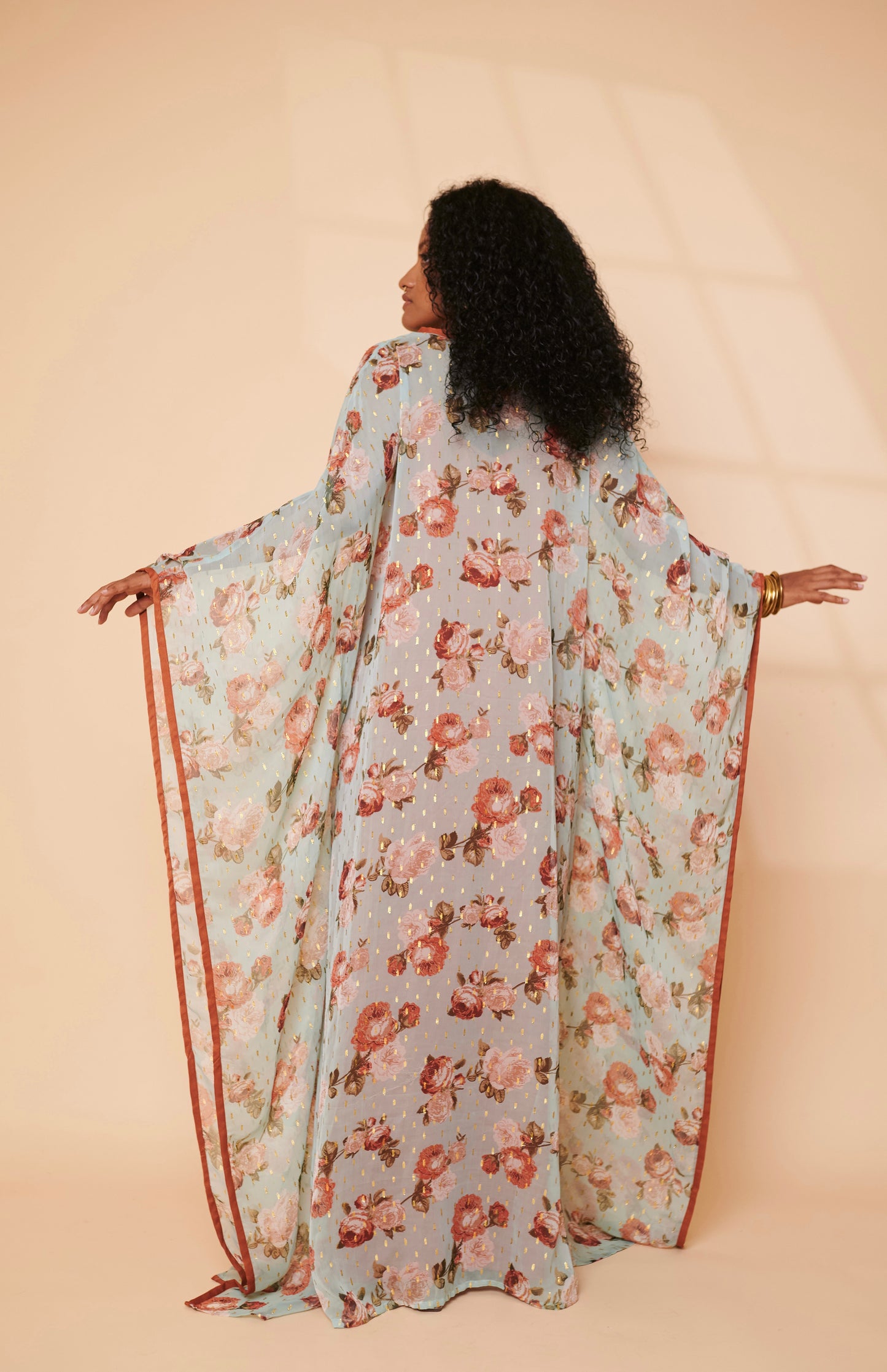 Aqua floral easy breezy Kaftan